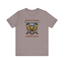 Load image into Gallery viewer, Shield of Freedom, Sword of Justice Unisex Tee