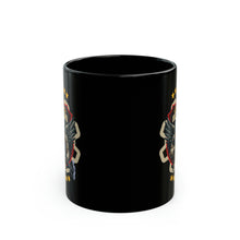 Load image into Gallery viewer, Bald Eagle Warrior Ceramic Black Mug (11oz)