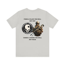 Load image into Gallery viewer, From A Place You Will Not See, Comes A Sound You Will Not Hear Unisex Tee