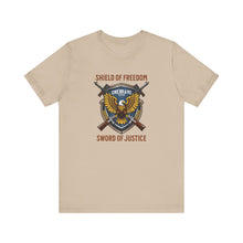 Load image into Gallery viewer, Shield of Freedom, Sword of Justice Unisex Tee