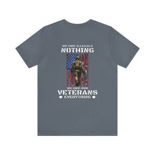 Load image into Gallery viewer, We Owe Our Veterans Everything Unisex Tee