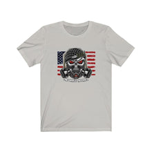 Load image into Gallery viewer, Skull Gas Mask Bullet Helmet Unisex Tee