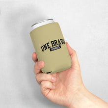Load image into Gallery viewer, Khaki Can Cooler Sleeve/ Black One Bravo Logo