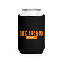Load image into Gallery viewer, Black Can Cooler Sleeve/ Orange One Bravo Logo