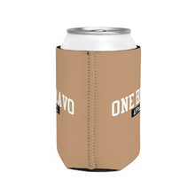 Load image into Gallery viewer, Light Brown  Can Cooler Sleeve/ White One Bravo Logo