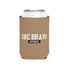 Load image into Gallery viewer, Brown Can Cooler Sleeve/ White One Bravo Logo