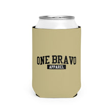 Load image into Gallery viewer, Khaki Can Cooler Sleeve/ Black One Bravo Logo