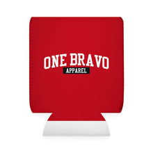Load image into Gallery viewer, Red Can Cooler Sleeve/ White One Bravo Logo