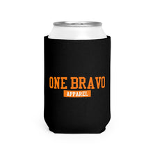 Load image into Gallery viewer, Black Can Cooler Sleeve/ Orange One Bravo Logo