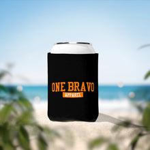 Load image into Gallery viewer, Black Can Cooler Sleeve/ Orange One Bravo Logo