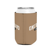 Load image into Gallery viewer, Brown Can Cooler Sleeve/ White One Bravo Logo