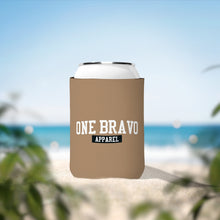 Load image into Gallery viewer, Brown Can Cooler Sleeve/ White One Bravo Logo