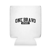 Load image into Gallery viewer, White Can Cooler Sleeve/ Black One Bravo Logo