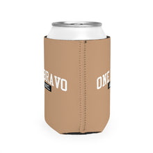 Load image into Gallery viewer, Light Brown  Can Cooler Sleeve/ White One Bravo Logo