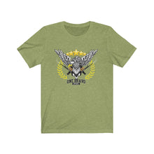 Load image into Gallery viewer, One Bravo Bald Eagle w/Guns Unisex Jersey Tee