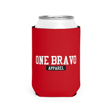 Load image into Gallery viewer, Red Can Cooler Sleeve/ White One Bravo Logo