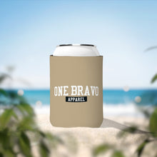Load image into Gallery viewer, Digital Camo Sand Can Cooler Sleeve/White One Bravo Logo