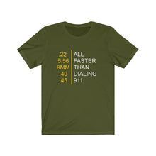 Load image into Gallery viewer, Dial 911 Unisex Jersey Short Sleeve Tee
