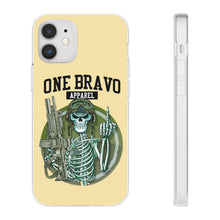 Load image into Gallery viewer, One Bravo Skeleton Middle Finger Flexi Phone Case