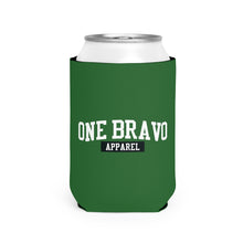 Load image into Gallery viewer, Forest Green Can Cooler Sleeve/ White One Bravo Logo