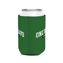 Load image into Gallery viewer, Forest Green Can Cooler Sleeve/ White One Bravo Logo