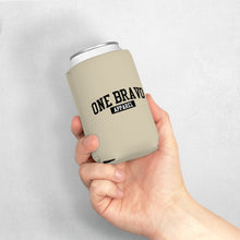 Load image into Gallery viewer, Light Gray Can Cooler Sleeve/ Black One Bravo Logo