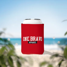 Load image into Gallery viewer, Red Can Cooler Sleeve/ White One Bravo Logo