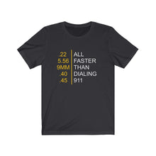 Load image into Gallery viewer, Dial 911 Unisex Jersey Short Sleeve Tee