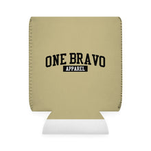 Load image into Gallery viewer, Khaki Can Cooler Sleeve/ Black One Bravo Logo