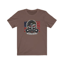 Load image into Gallery viewer, Skull Gas Mask Bullet Helmet Unisex Tee