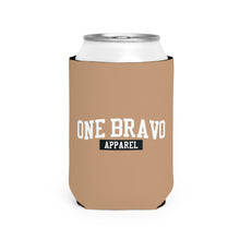 Load image into Gallery viewer, Light Brown  Can Cooler Sleeve/ White One Bravo Logo