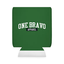 Load image into Gallery viewer, Forest Green Can Cooler Sleeve/ White One Bravo Logo