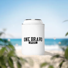 Load image into Gallery viewer, White Can Cooler Sleeve/ Black One Bravo Logo