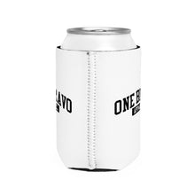 Load image into Gallery viewer, White Can Cooler Sleeve/ Black One Bravo Logo