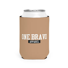 Load image into Gallery viewer, Light Brown  Can Cooler Sleeve/ White One Bravo Logo
