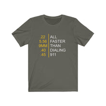 Load image into Gallery viewer, Dial 911 Unisex Jersey Short Sleeve Tee