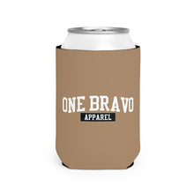 Load image into Gallery viewer, Brown Can Cooler Sleeve/ White One Bravo Logo