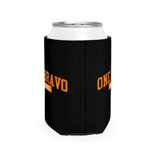 Load image into Gallery viewer, Black Can Cooler Sleeve/ Orange One Bravo Logo