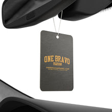 Load image into Gallery viewer, Orange /Black One Bravo Apparel Logo Air Freshener
