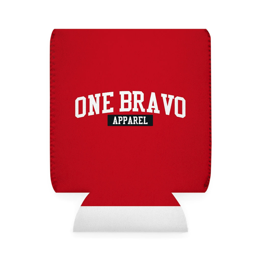 Red Can Cooler Sleeve/ White One Bravo Logo
