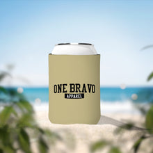 Load image into Gallery viewer, Khaki Can Cooler Sleeve/ Black One Bravo Logo
