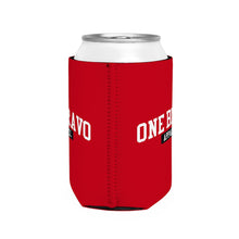 Load image into Gallery viewer, Red Can Cooler Sleeve/ White One Bravo Logo
