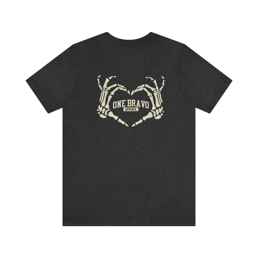 Skeleton Hand Heart Unisex Tee