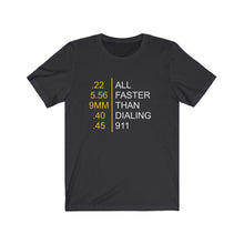 Load image into Gallery viewer, Dial 911 Unisex Jersey Short Sleeve Tee
