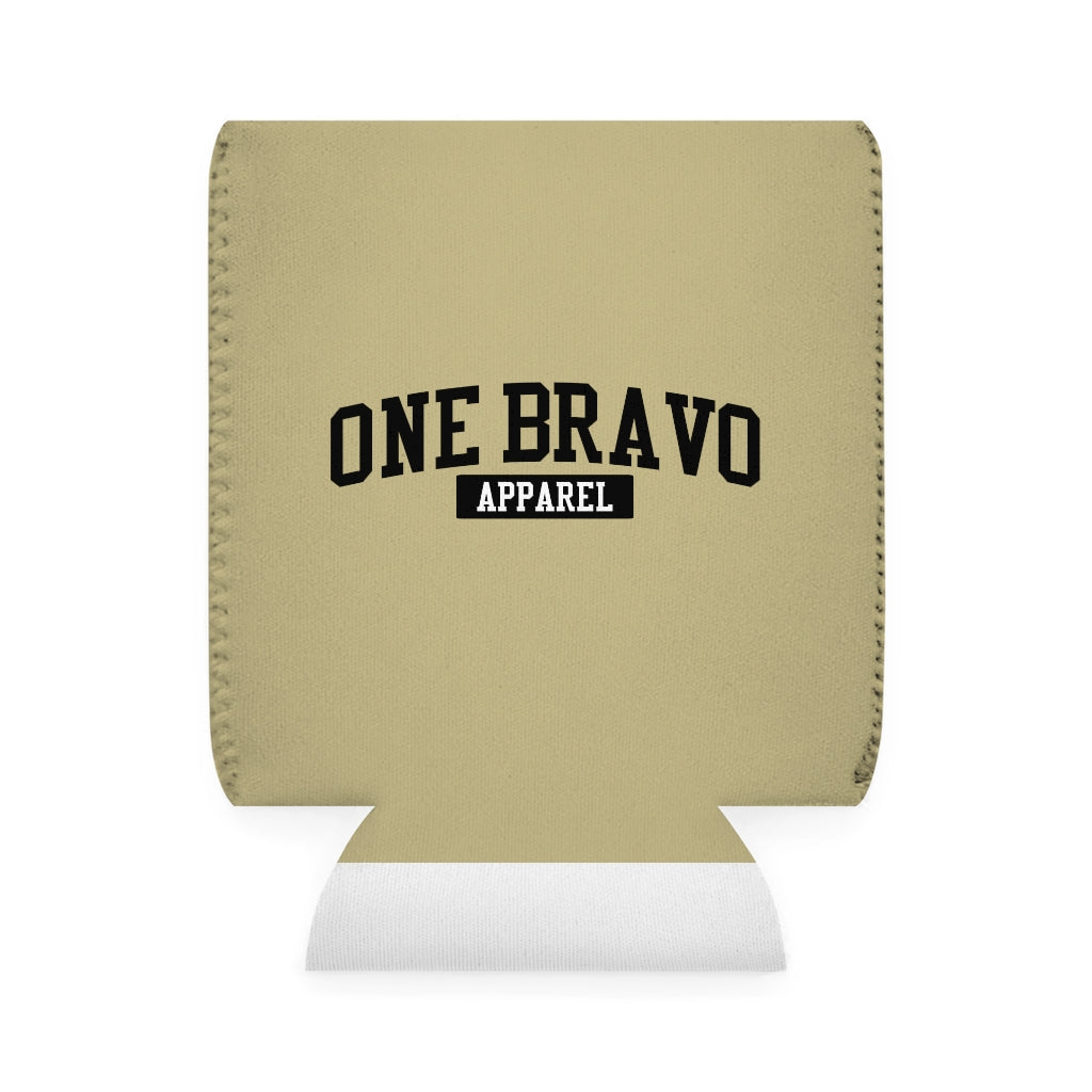 Khaki Can Cooler Sleeve/ Black One Bravo Logo