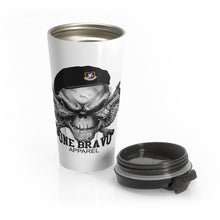 Load image into Gallery viewer, One Bravo Skull w/ Beret Stainless Steel Travel Mug
