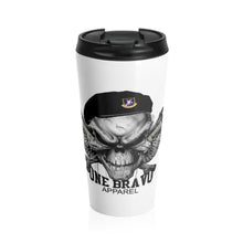 Load image into Gallery viewer, One Bravo Skull w/ Beret Stainless Steel Travel Mug
