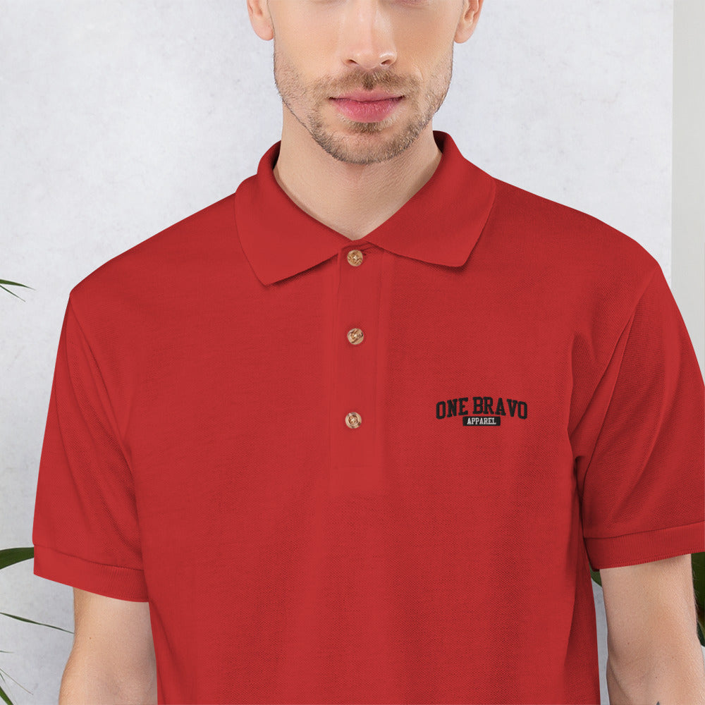 One Bravo Logo Embroidered Polo Shirt