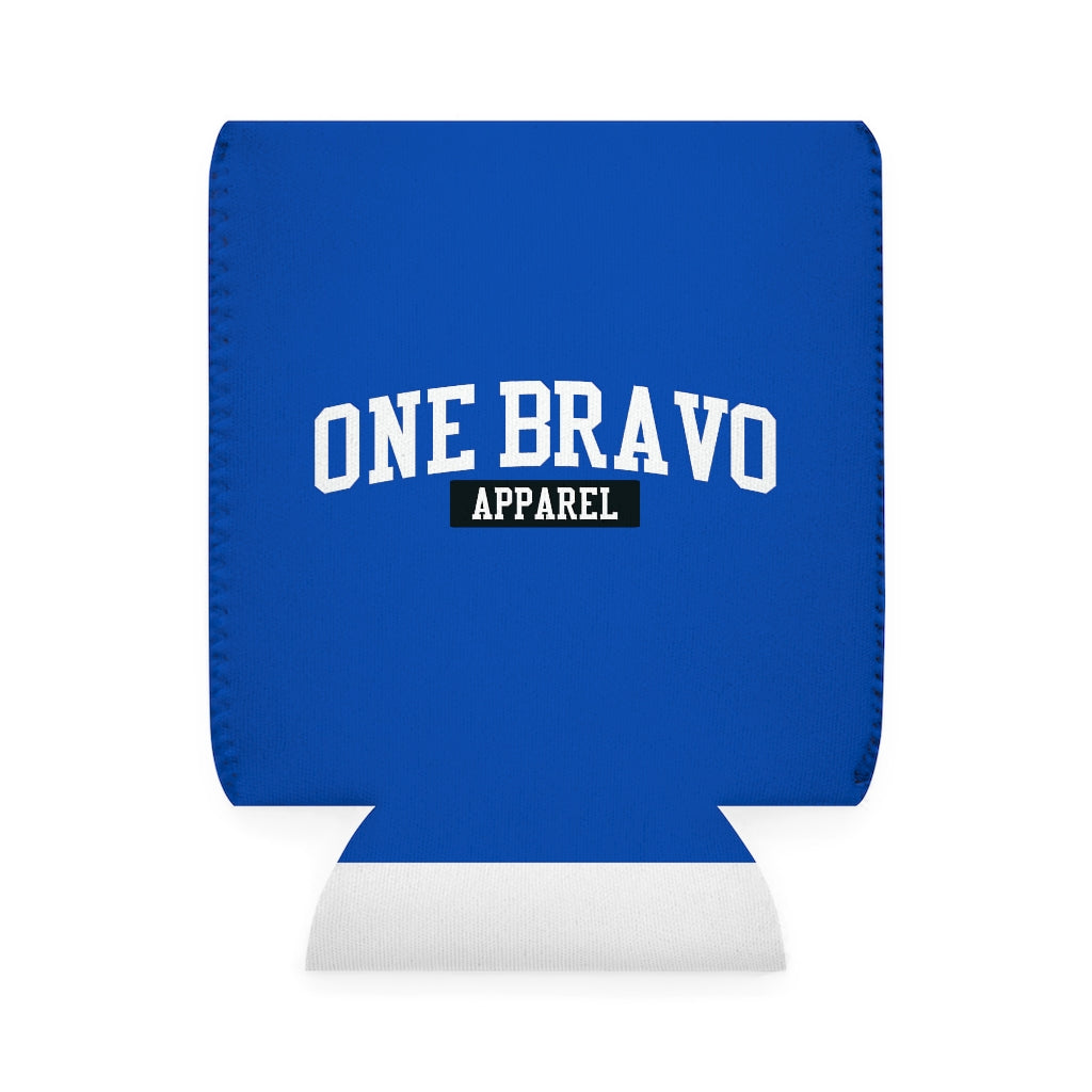 Blue Can Cooler Sleeve/ White One Bravo Logo