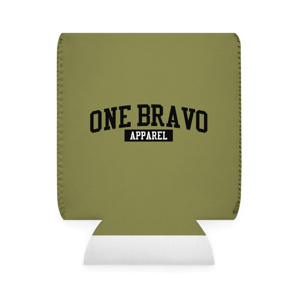 Olive Can Cooler Sleeve/ Black One Bravo Logo